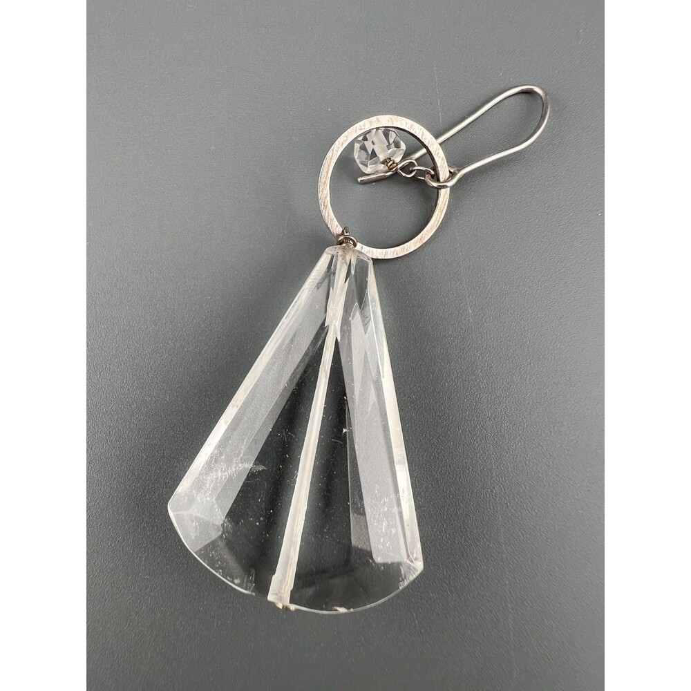 Vintage 925 Quartz Earring Single Sterling Silver Dangle Signed Deb Guyot